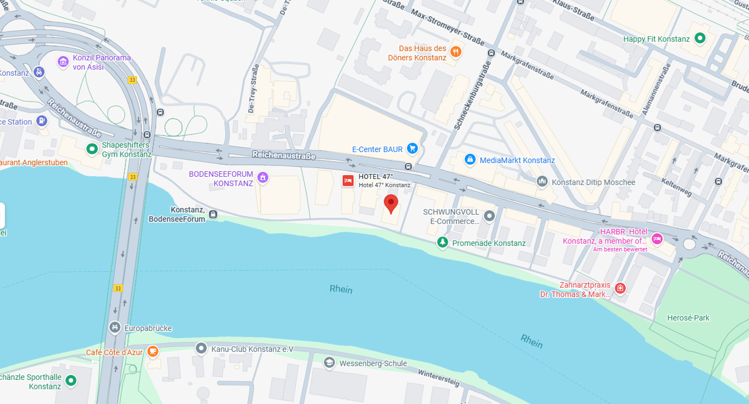 Standort der Praxis in Konstanz